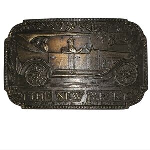 The New Buick 1921 General Motors Retro Belt Buckle Antique Auto 70s Flint MI